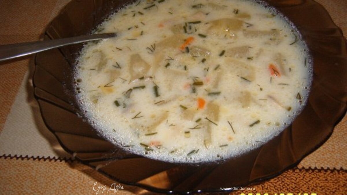 Суп грибной с плавленым сырком