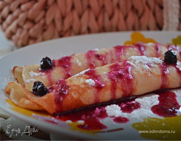 Ванильные блинчики с воздушной творожно-ягодной начинкой Ванильные блинчики с воздушной творожно-ягодной начинкой