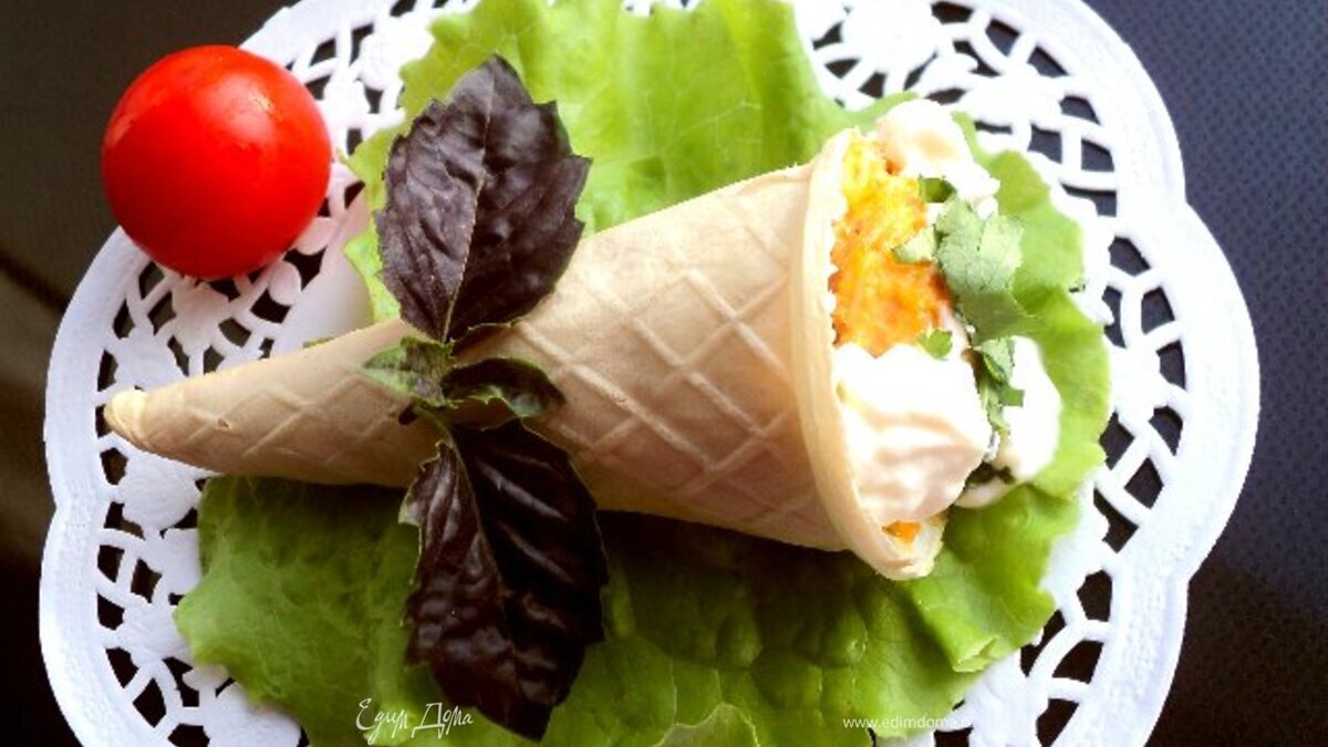 Рожки с куриным паштетом