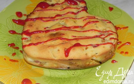 Рецепт Персиковый пирог с клубничным кули