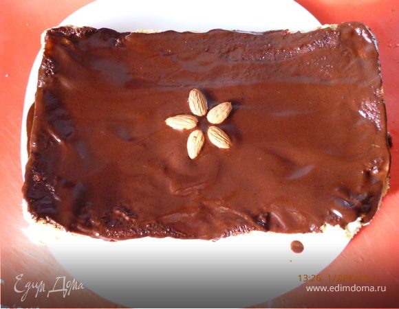 Шарлотка с грушами и шоколадной помадкой