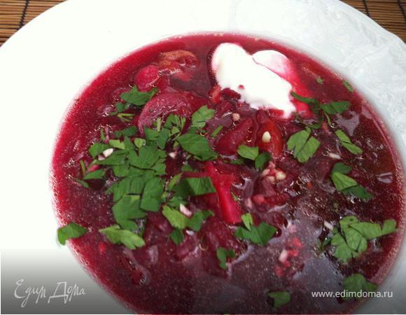 Борщ из молодой свеклы