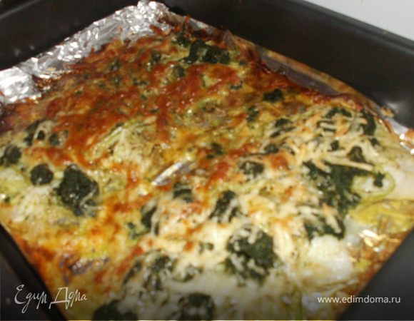 Рыба, запеченная со шпинатом и сыром Рыба, запеченная со шпинатом и сыром