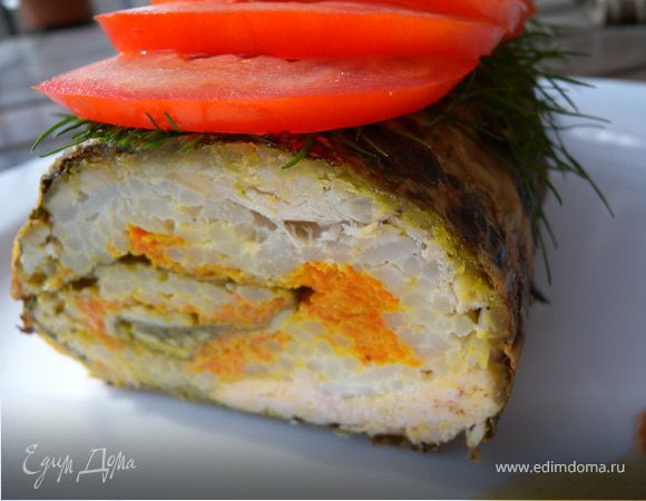 Рулет в щавнате из куриного филе с рисом. "Экспериментируй с Тефаль"