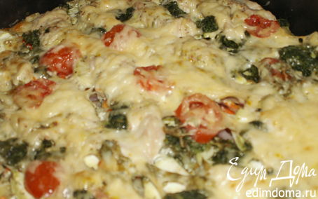 Рецепт Курица, запеченная с макаронами и овощами