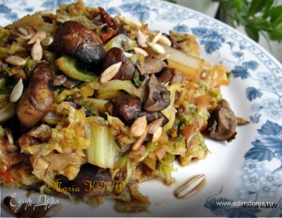 Савойская капуста с грибами Савойская капуста с грибами