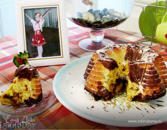 Немецкий мраморный кекс с арахисом ( Marmorkuchen)