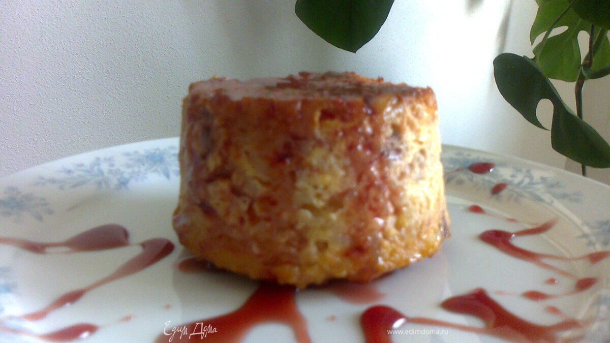 Мини-запеканка рисовая с творогом и вишнями