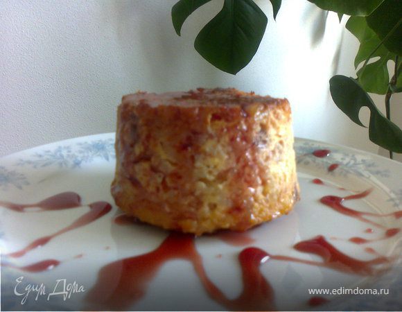Мини-запеканка рисовая с творогом и вишнями