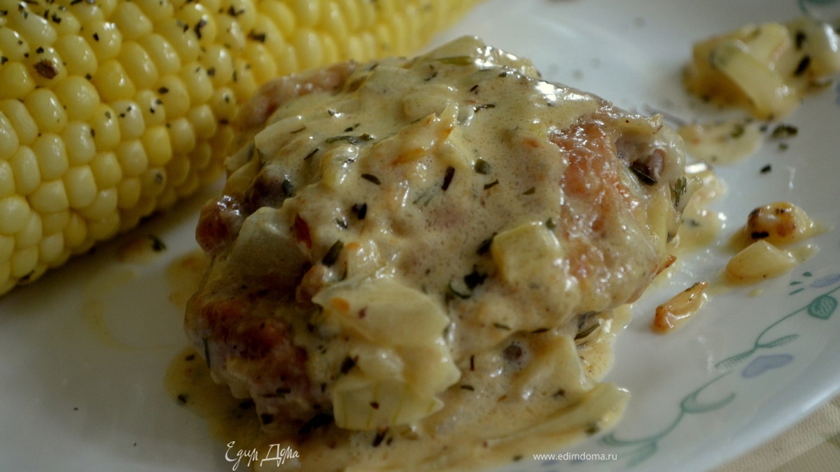 Куриные бедрышки в соусе кремово-горчичном