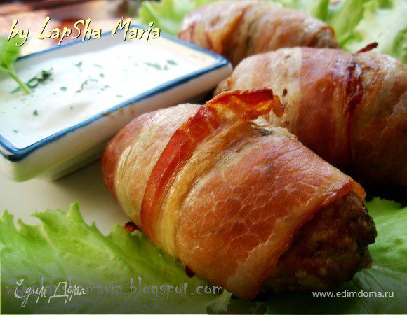 Котлеты с кускусом в беконе Котлеты с кускусом в беконе