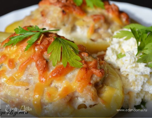 Пикантный фаршированный картофель