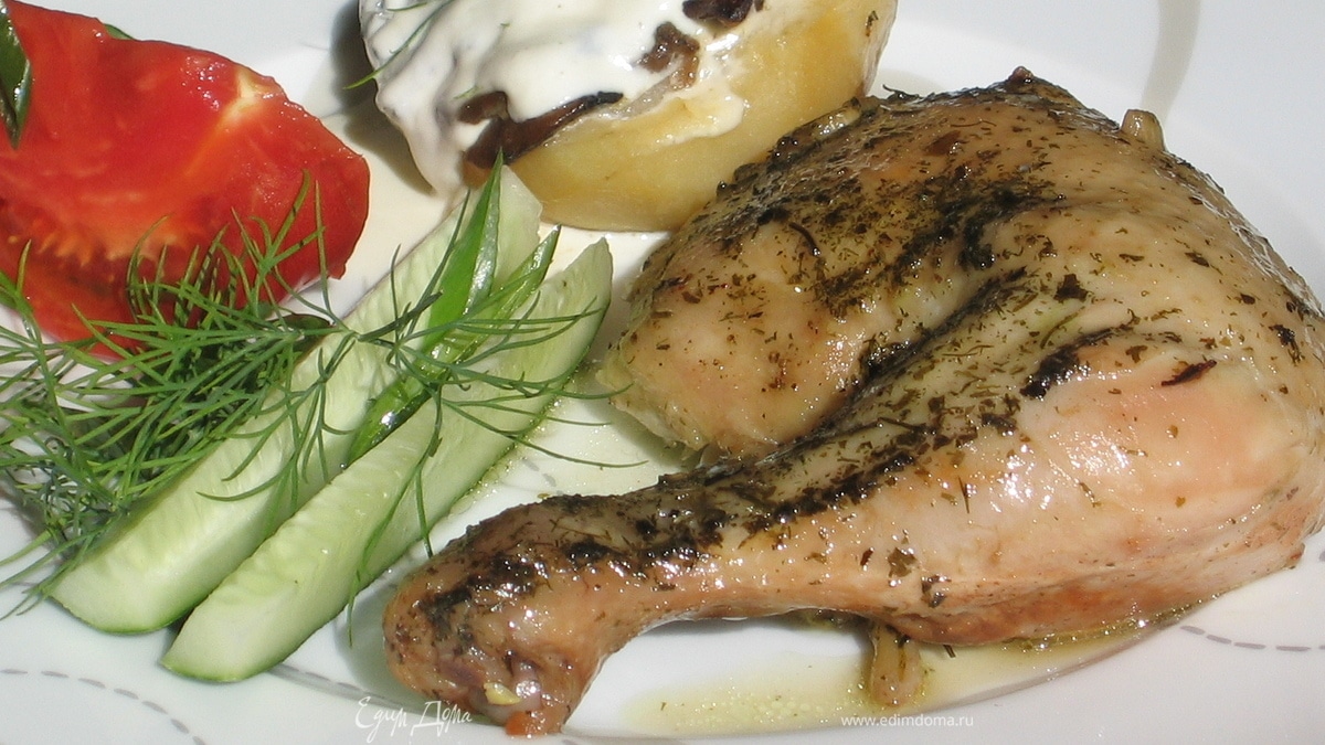 Курица в прованских травах с пивом