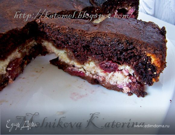 Брауни с творожно-вишневой начинкой