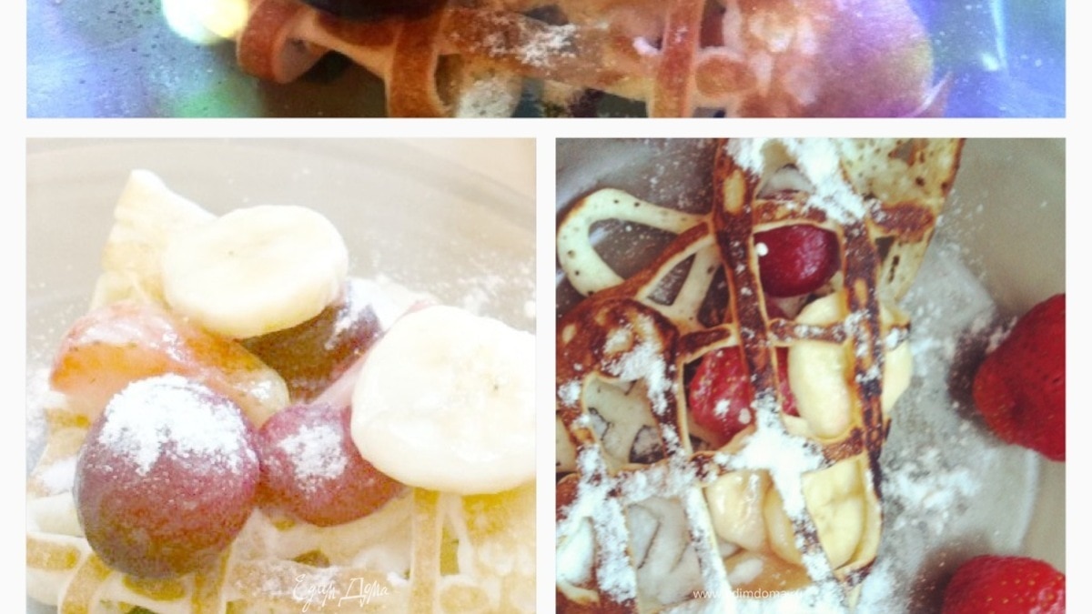 Ажурные блинчики со свежими фруктами