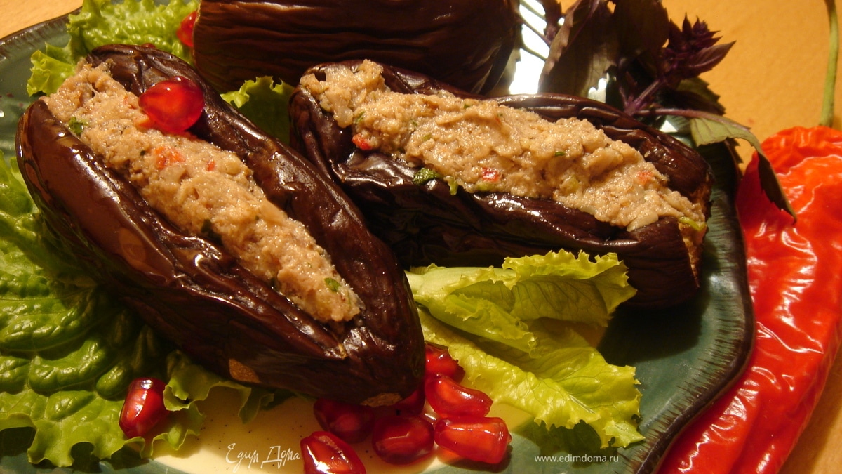 Маринованные баклажаны с ореховой начинкой