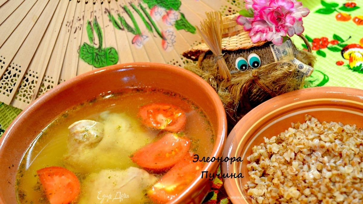 Гречка с куриным бульоном