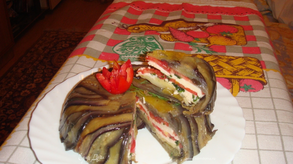 Террин из баклажанов с адыгейским сыром