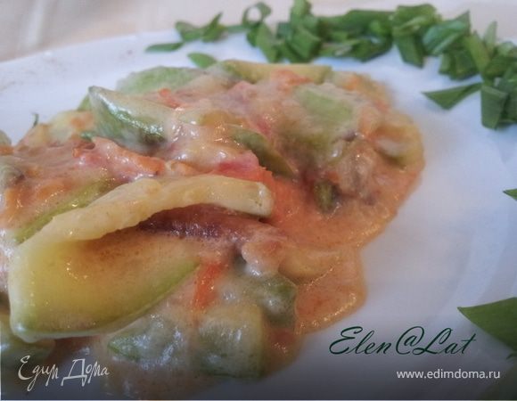 Кабачки тушеные в сливочном соусе