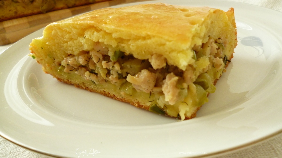 Вкуснейший пирог из творожного теста с мясной начинкой