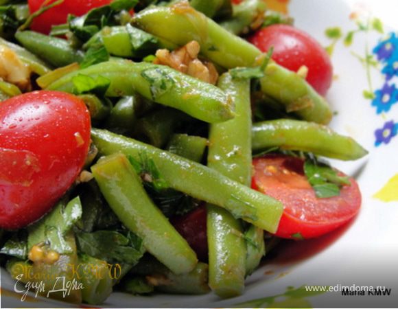 Летний салат со стручковой фасолью