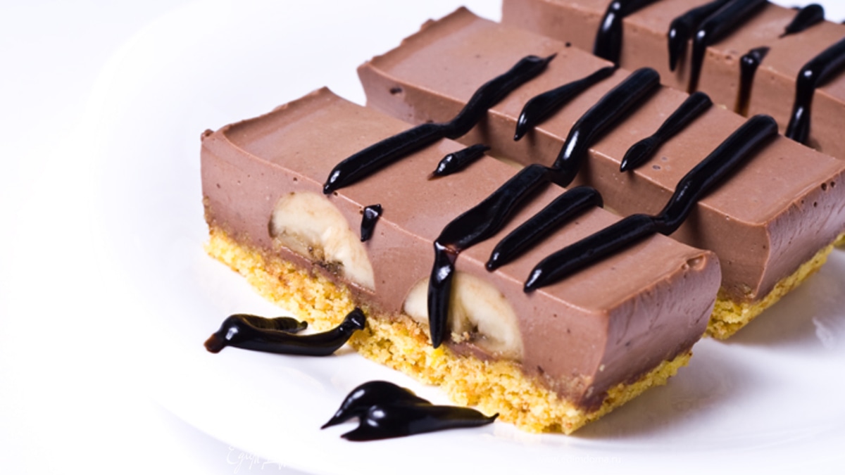 Шоколадно-банановые пирожные