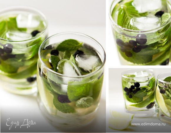 Безалкогольный мохито с черной смородиной Безалкогольный мохито с черной смородиной
