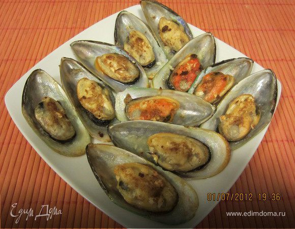 Мидии на гриле