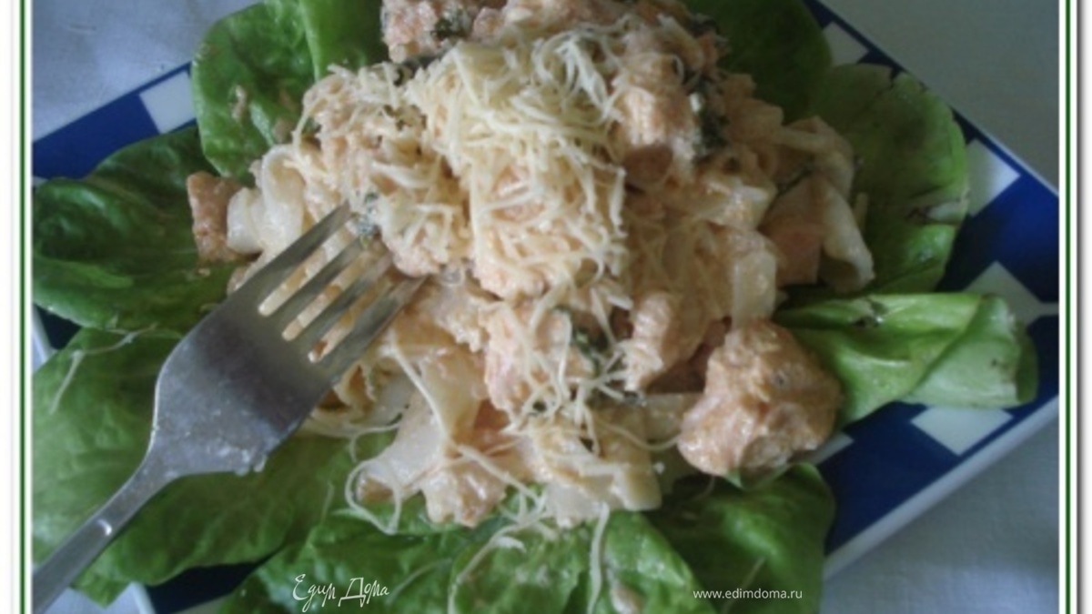 Паста с руколой и форелью