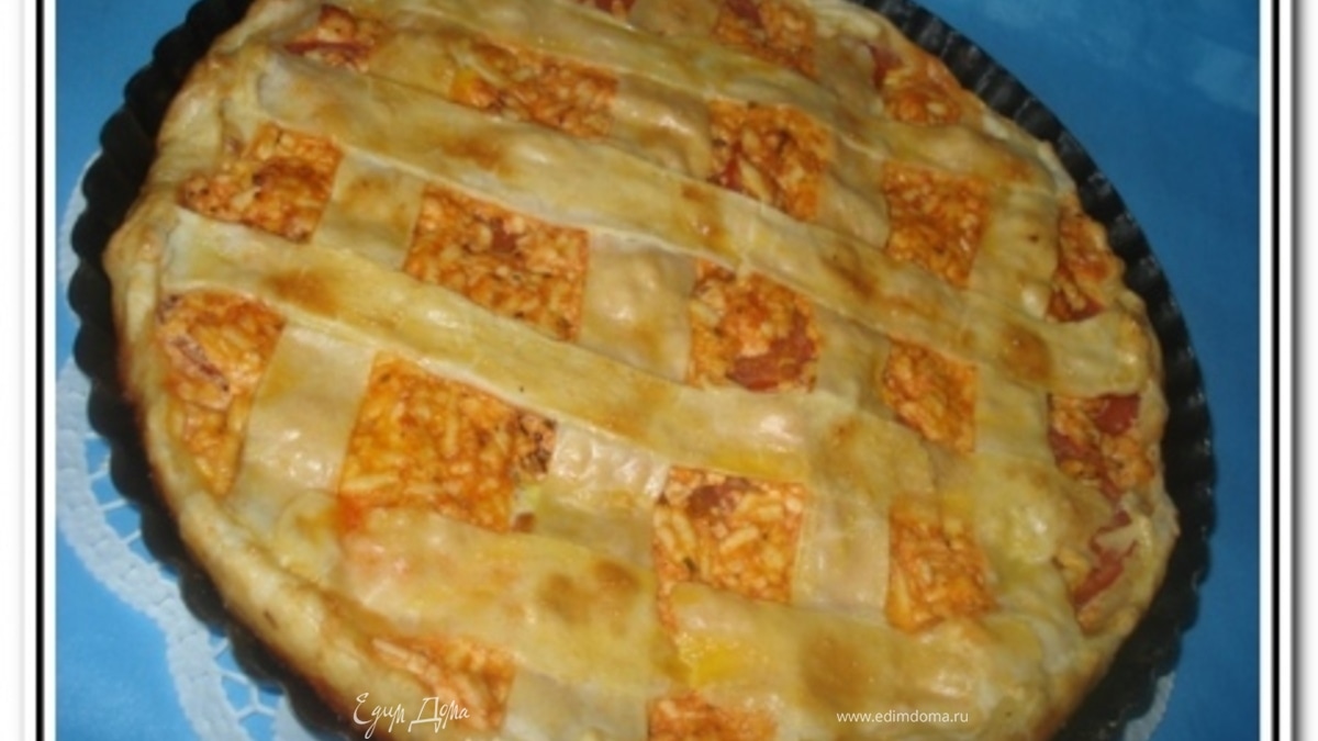 Пирог с помидорами и адыгейским сыром