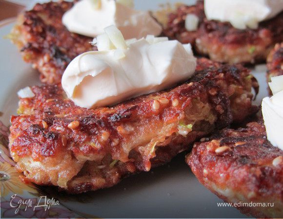 Кабачково-кунжутные оладушки