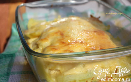 Рецепт Запеканка картофельная с луком и сырной корочкой