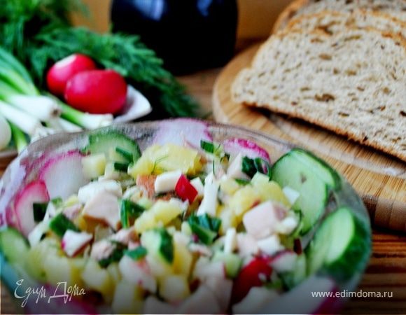 Окрошка сборная мясная в ледяной чаше Окрошка сборная мясная в ледяной чаше