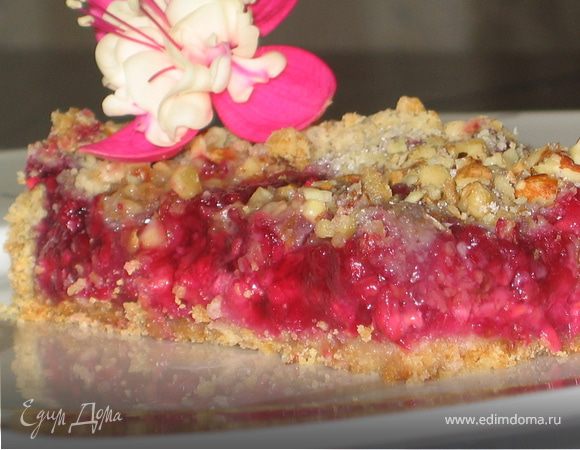 Малиново-ореховый пирог