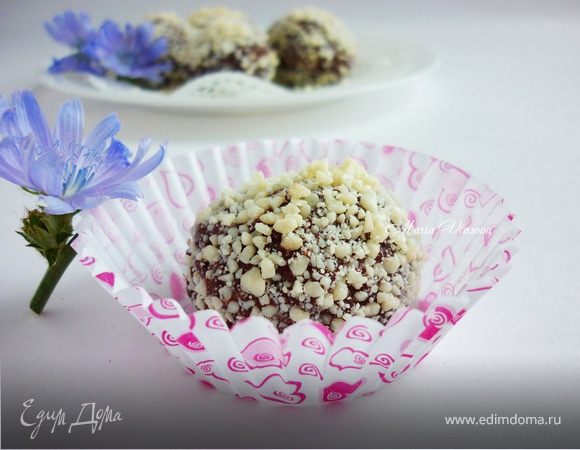 Шоколадные трюфели с малиной, белым вином и белым шоколадом