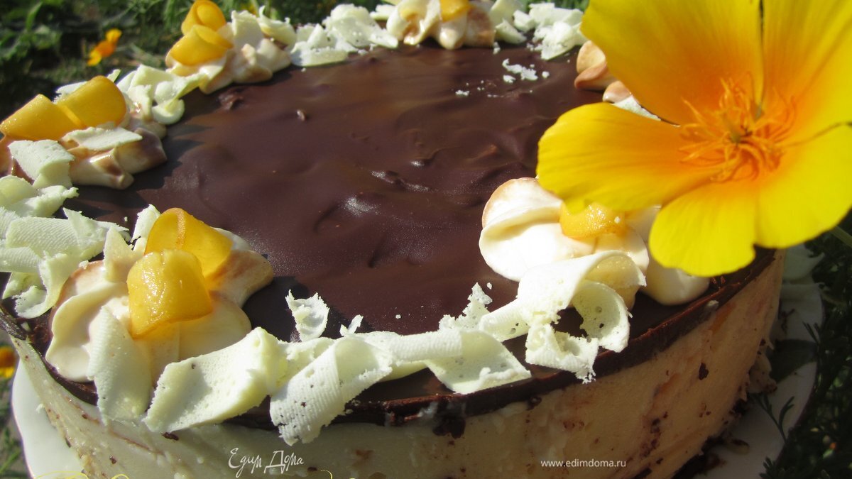 Торт без выпечки "Персик на облачке"