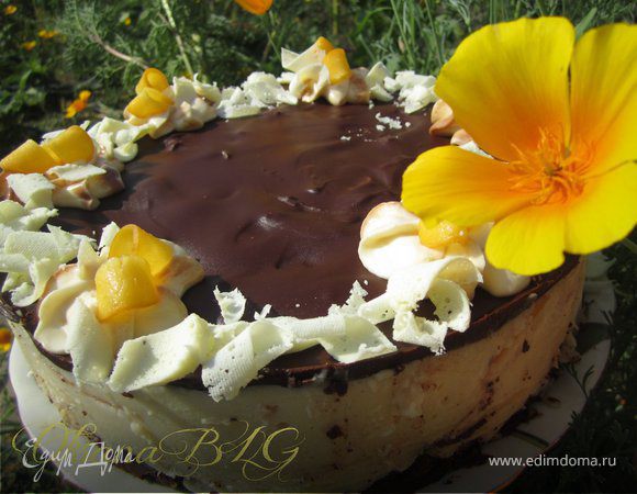 Торт без выпечки "Персик на облачке" Торт без выпечки "Персик на облачке"