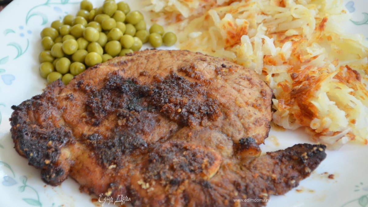 Хрустящие свиные отбивные на меду