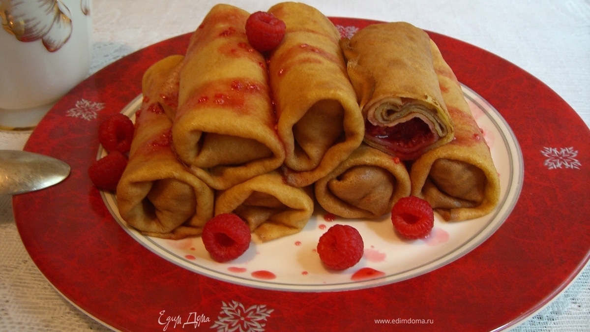 Блинчики с малиной