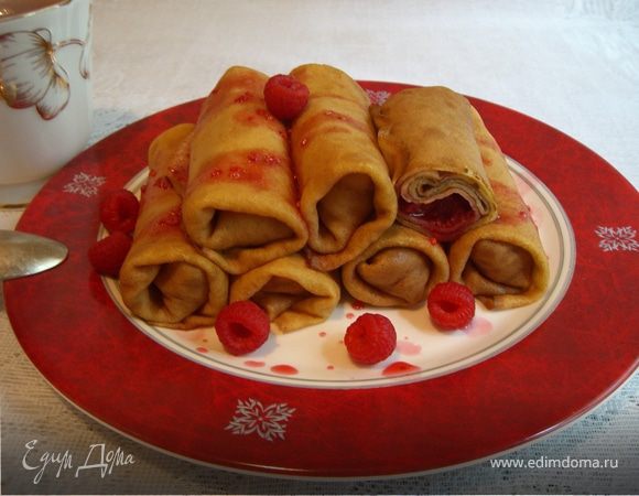 Блинчики с малиной