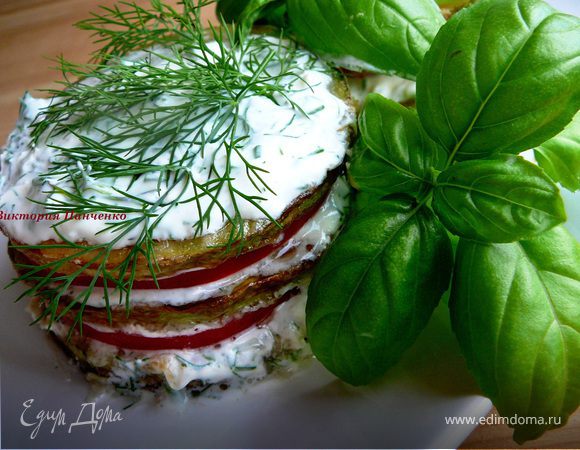 Башенки из кабачков с помидорами