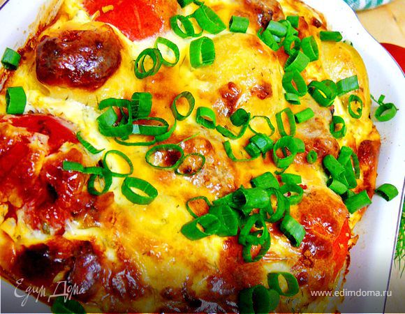 Запеканка "Шарики" под сырным соусом Запеканка "Шарики" под сырным соусом