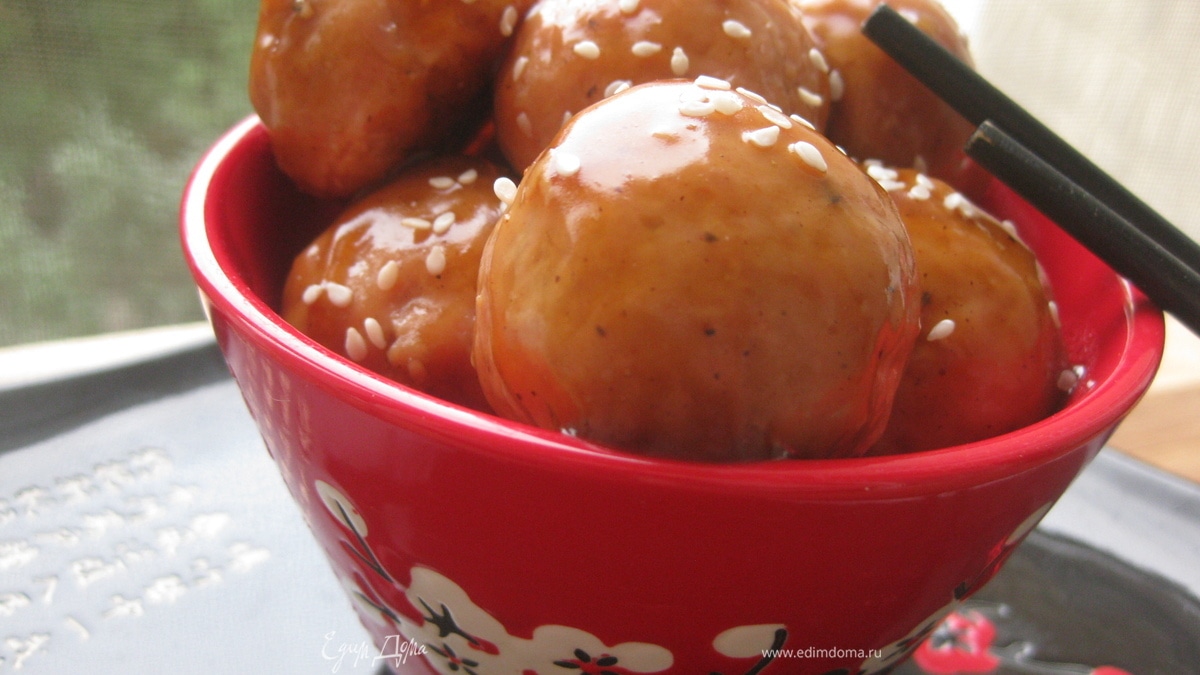 Мясные шарики терияки