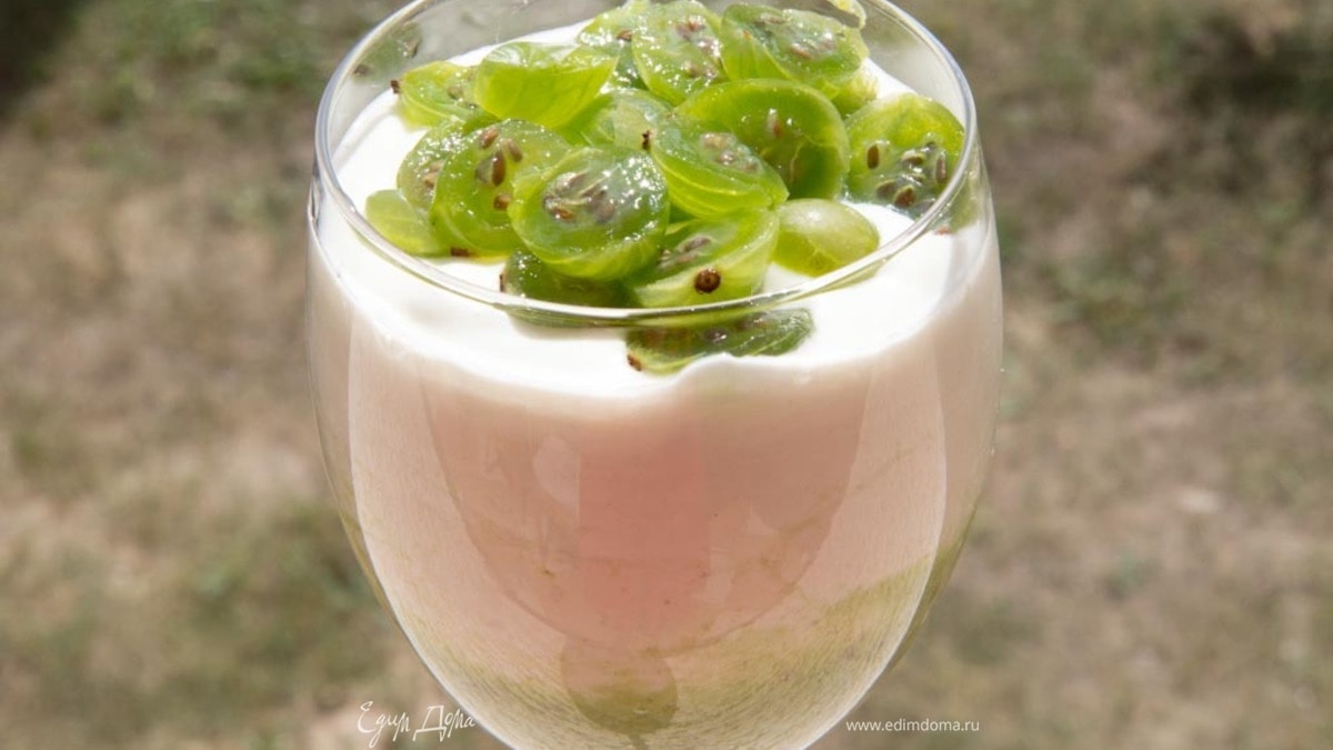 Творожный мусс с крыжовником