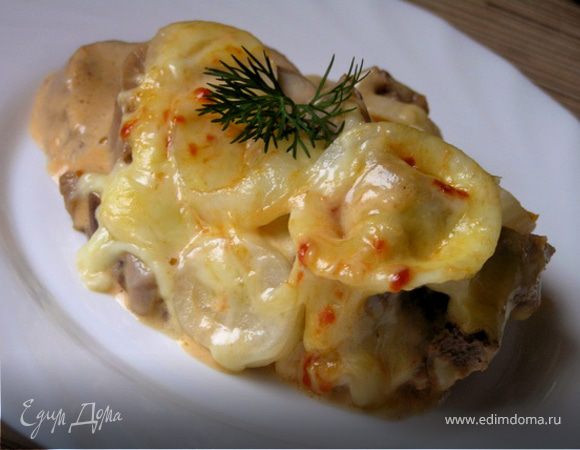 Язык, запеченный под сыром