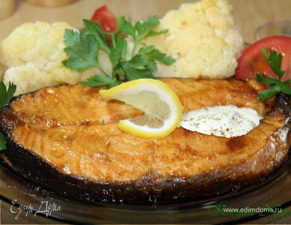 Семга в медово-лимонной глазури