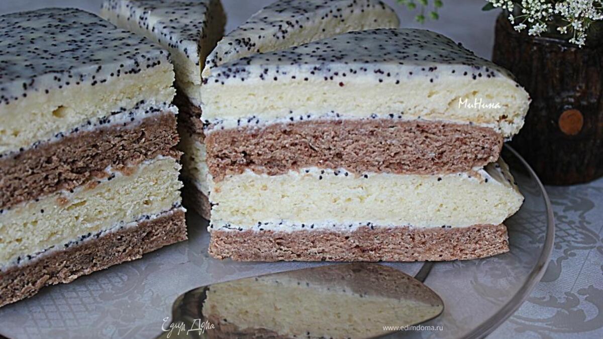 Торт сметанный с маком