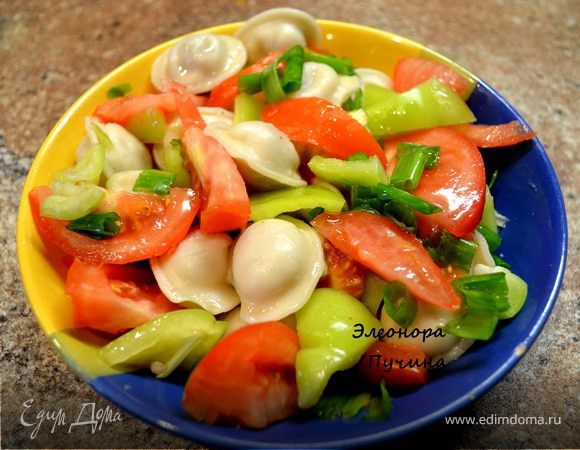 Пельмени с овощами