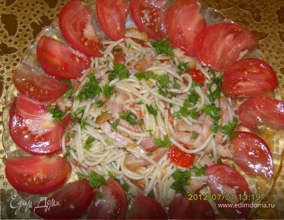 Спагетти с грудинкой
