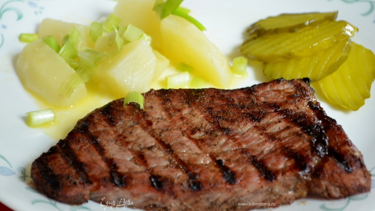 Говядина, маринованная с зеленым луком